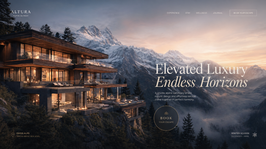 ALVA Penthouse Residenz – Panoramablick auf die Alpengipfel